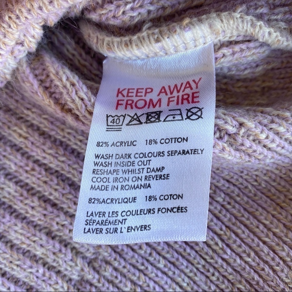 Urban Outfitters Big Sur Ribbed Knit Sweater Crop Top Soft Lilac Pink Size Med - Picture 8 of 8
